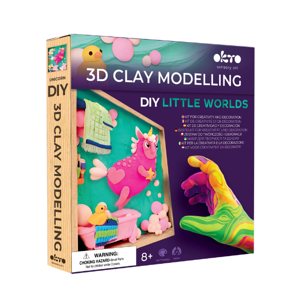 DIY Набор для творчества из воздушного пластилина Air Clay Маленькие миры «Единорог»