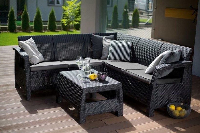 Садовый диван Keter Corfu Relax Graphite (241726)
