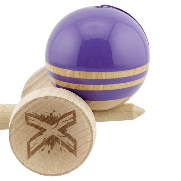 «Kendama Flippy X Original Rainbow», профессиональная, металлический подшипник, веревка 62/65 см, сверхлипкая, большие чашки, King Size 7 х 6 х 18 см, индиго-коричневая