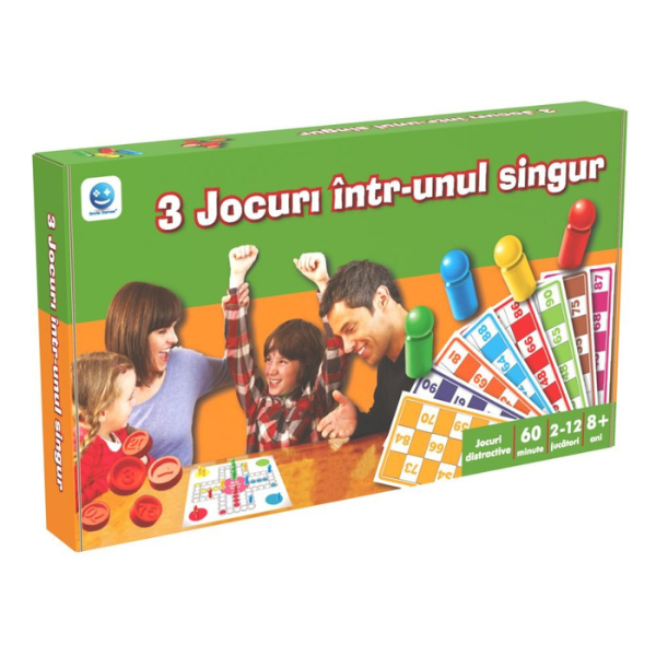 Набор из 3 настольных игр «Лудо, Swivel и Бинго» (рум.)