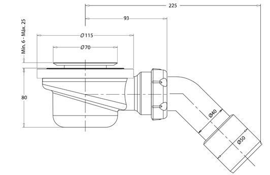 Сифон для душевого поддона Radaway Tinos 50mm (PB50T)