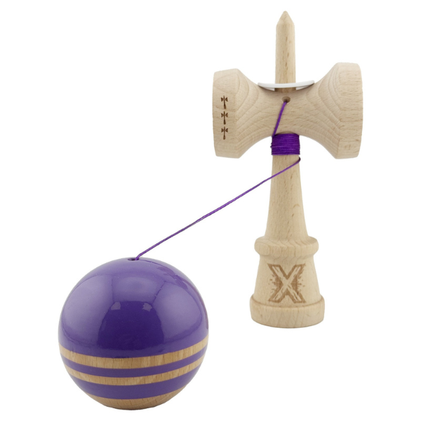 «Kendama Flippy X Original Rainbow», профессиональная, металлический подшипник, веревка 62/65 см, сверхлипкая, большие чашки, King Size 7 х 6 х 18 см, индиго-коричневая
