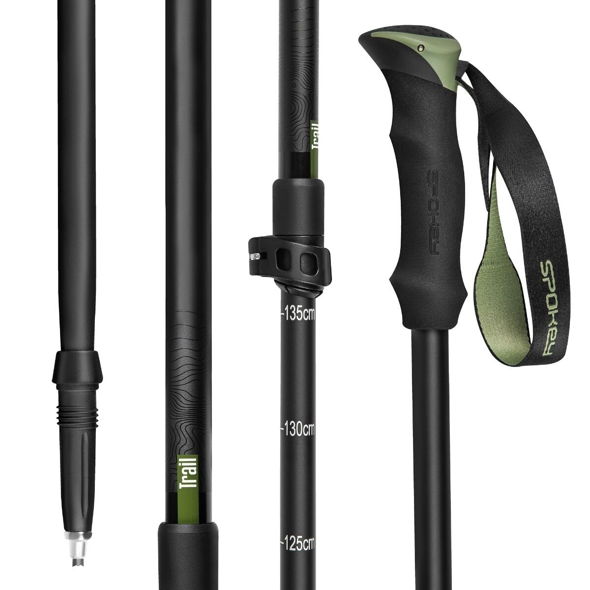 Треккинговые палки Spokey Trail Black/Green (945416)