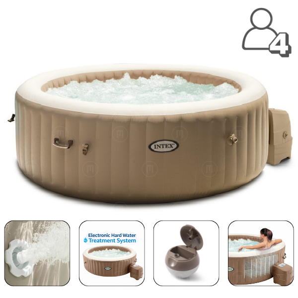 INTEX Надувной СПА джакузи “Bubble Massage” 196х71см, 795Л, 4-х местный