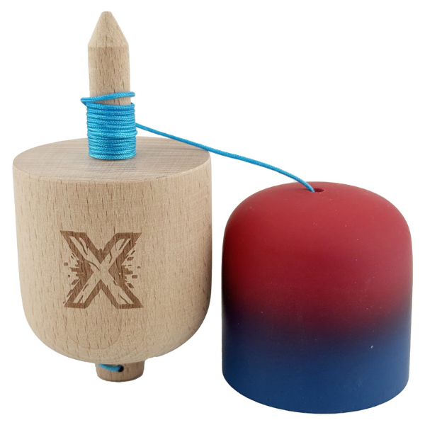 «Kendama Pill X Original», профессиональная, веревка 62/65 см, 11 x 5 x 5 см, красно-синий градиент