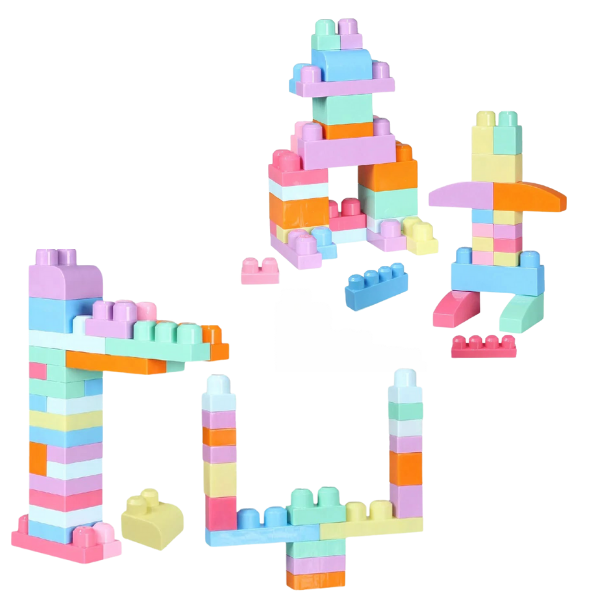 Конструктор Ведёрко с пастельными блоками «Play Blox», 107 элем.