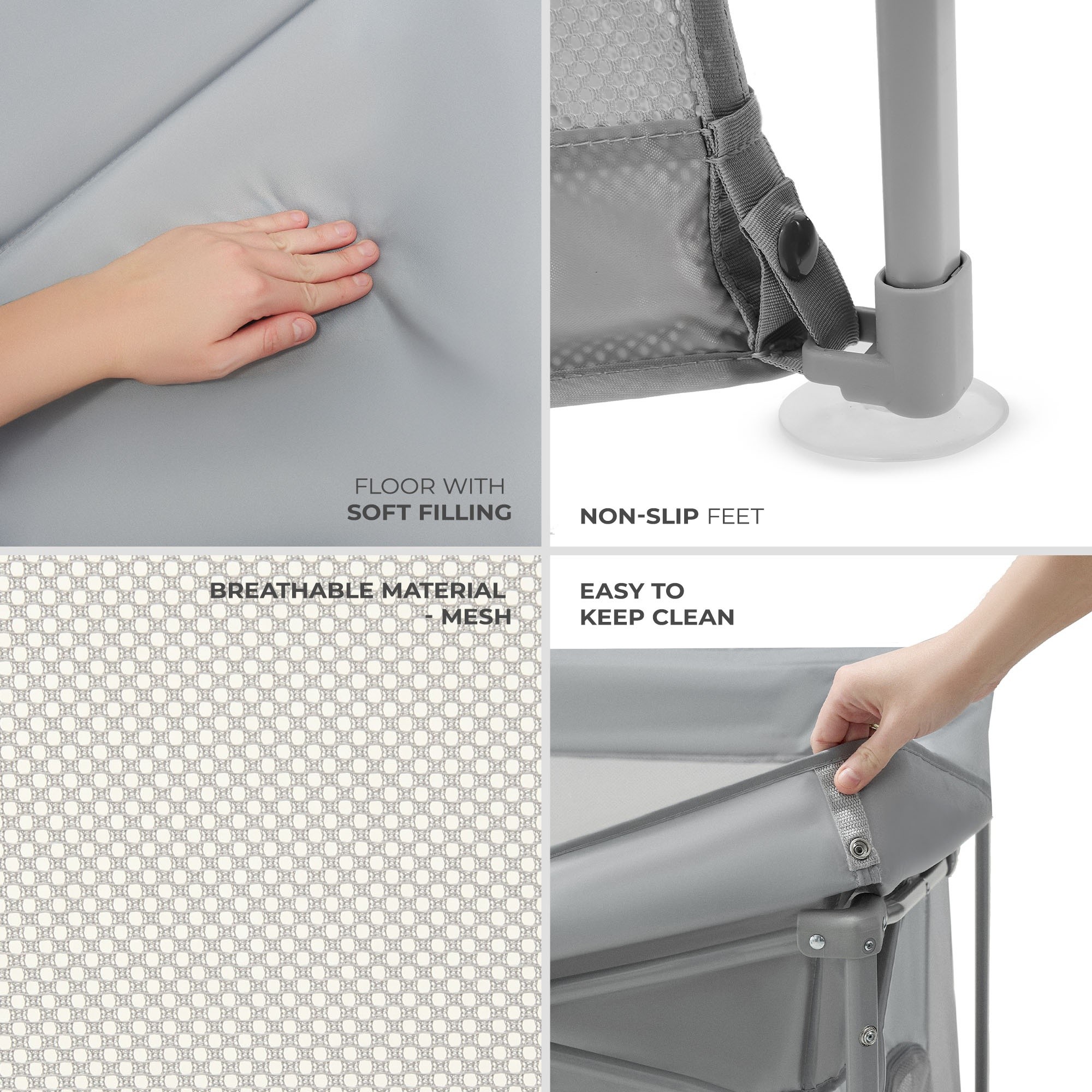 Манеж Kinderkraft Ziki Grey (KLZIKI00GRY0000)