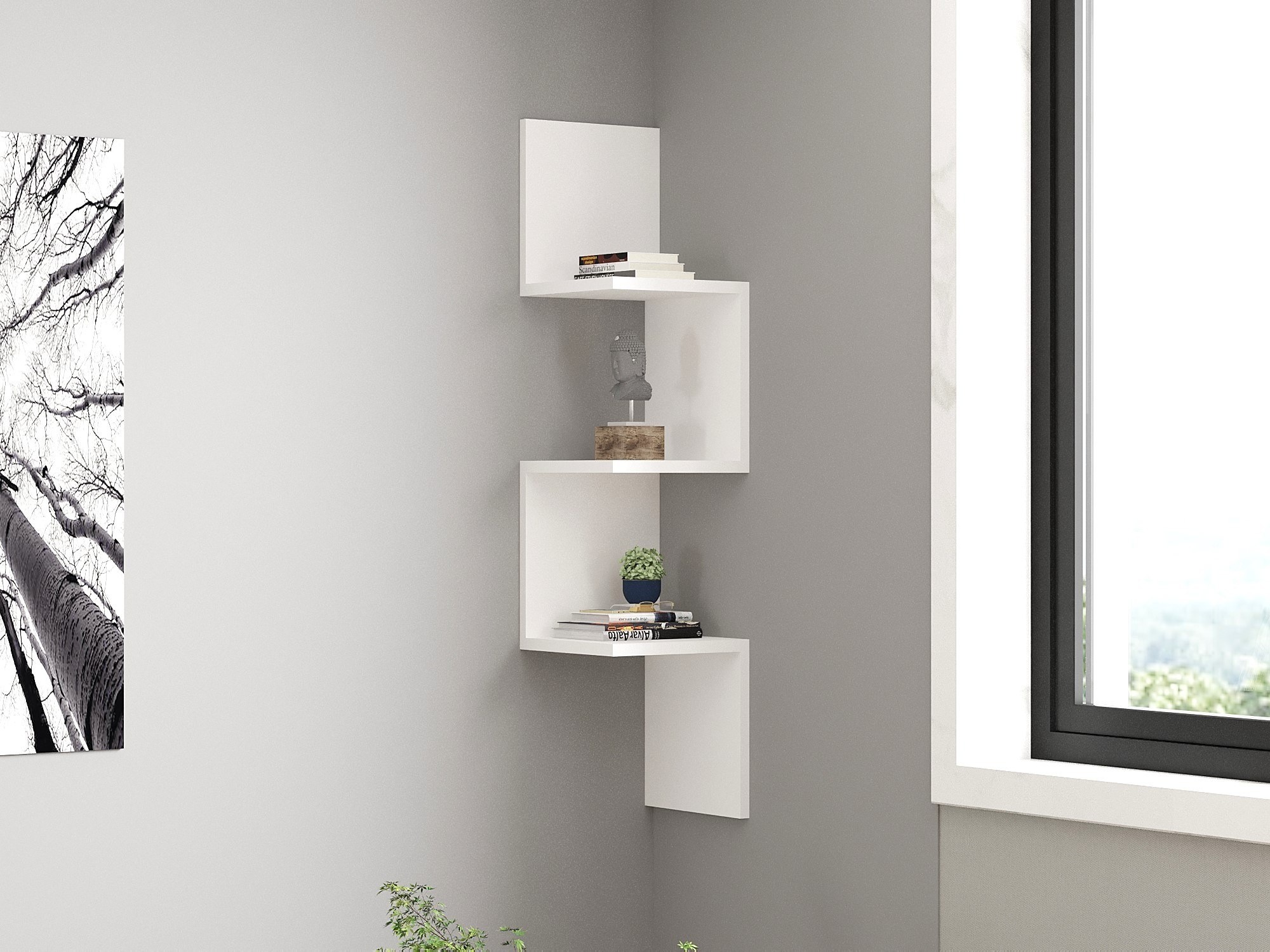 Настенная полка Hanah Home Zikzak White