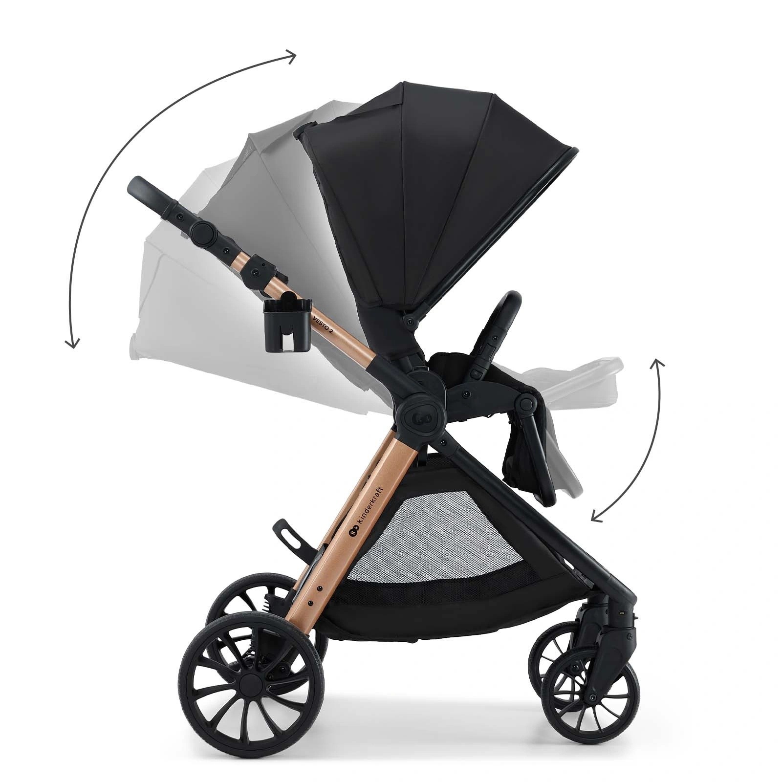 Коляска Kinderkraft 2in1 Vesto 2 Black (KSVEST02BLK2000)