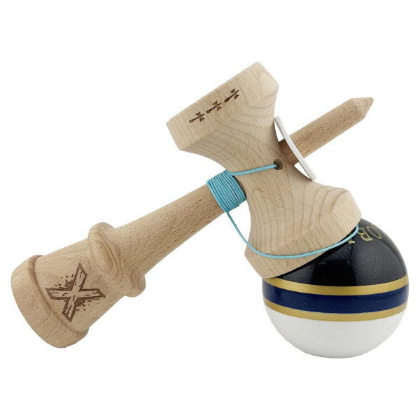 «Kendama Royal Spike X Original», профессиональная, металлический подшипник, веревка 62/65 см, сверхлипкая, King Size 7.5 x 6 x 18 см, темно-синее кольцо
