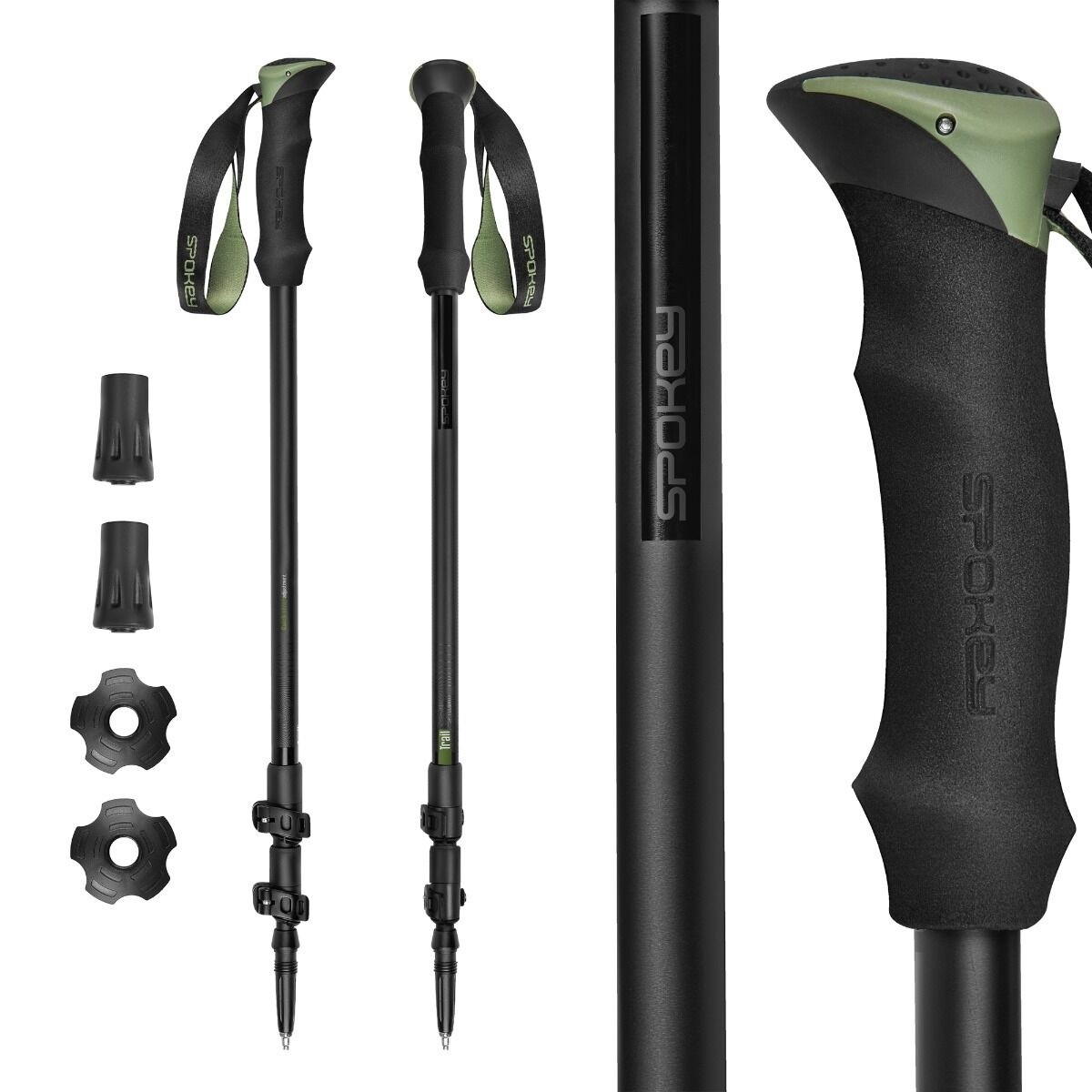 Треккинговые палки Spokey Trail Black/Green (945416)
