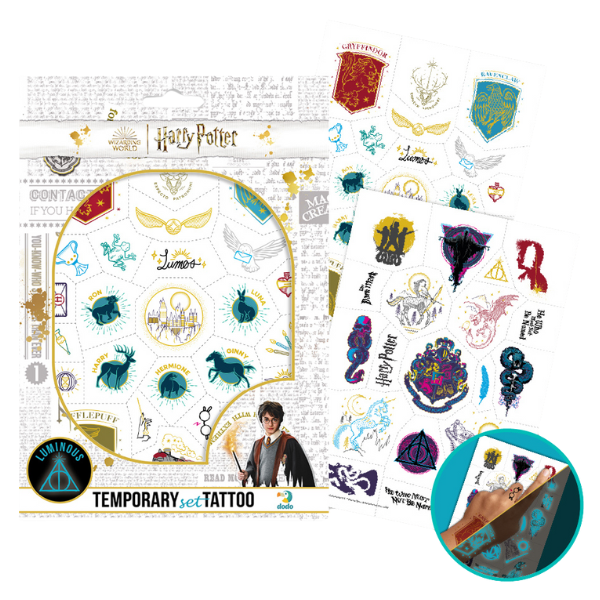 Набор детских временных татуировок «Harry Potter: Символы», светятся в темноте