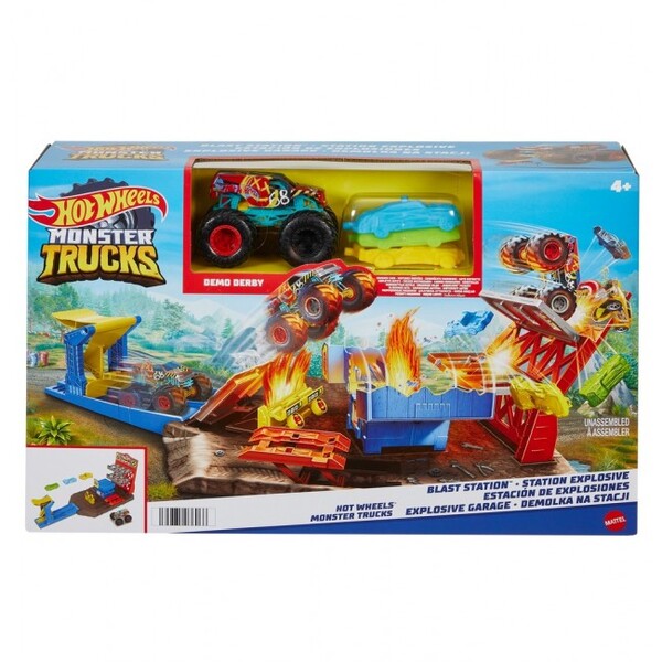 Hot Wheels Игровой набор «Приключения на станции» серии «Monster Trucks»
