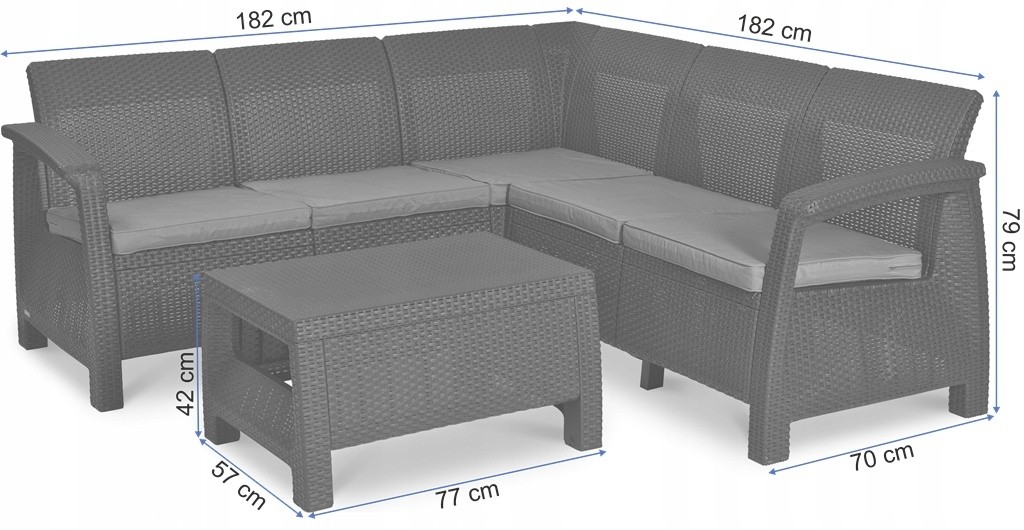 Набор садовой мебели Keter Corfu Relax Set Cappuccino/Sand (227845)