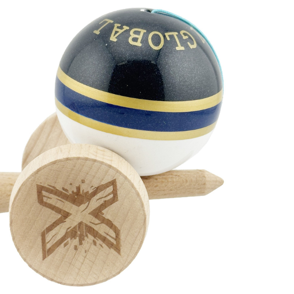 «Kendama Royal Spike X Original», профессиональная, металлический подшипник, веревка 62/65 см, сверхлипкая, King Size 7.5 x 6 x 18 см, темно-синее кольцо