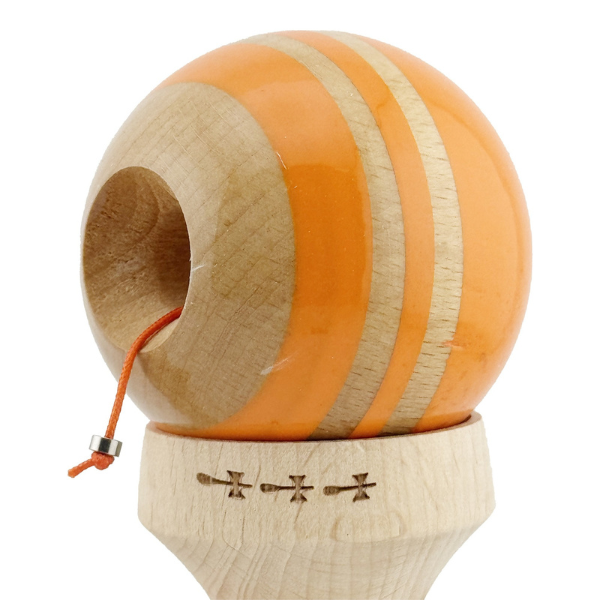 «Kendama Flippy X Original Rainbow», профессиональная, металлический подшипник, веревка 62/65 см, сверхлипкая, большие чашки, King Size 7 х 6 х 18 см, оранжево-коричневая