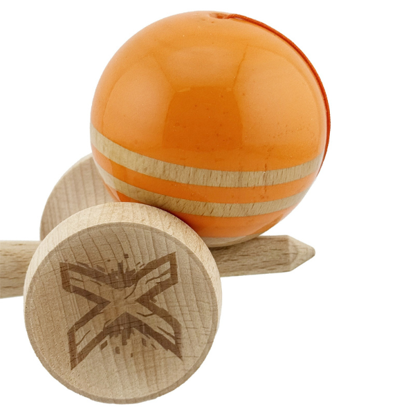 «Kendama Flippy X Original Rainbow», профессиональная, металлический подшипник, веревка 62/65 см, сверхлипкая, большие чашки, King Size 7 х 6 х 18 см, оранжево-коричневая