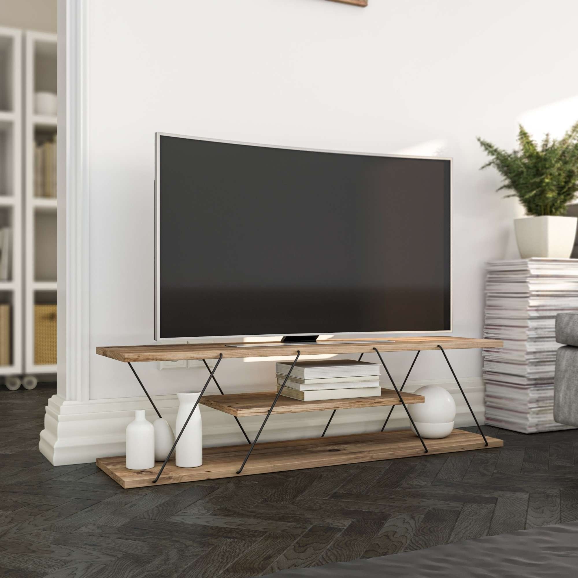 Тумба под ТВ Hanah Home Canaz v2 Black Walnut