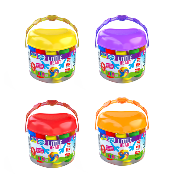 Набор теста для лепки Play dough в ведёрке, 6 цветов х 15 г, 4 модели