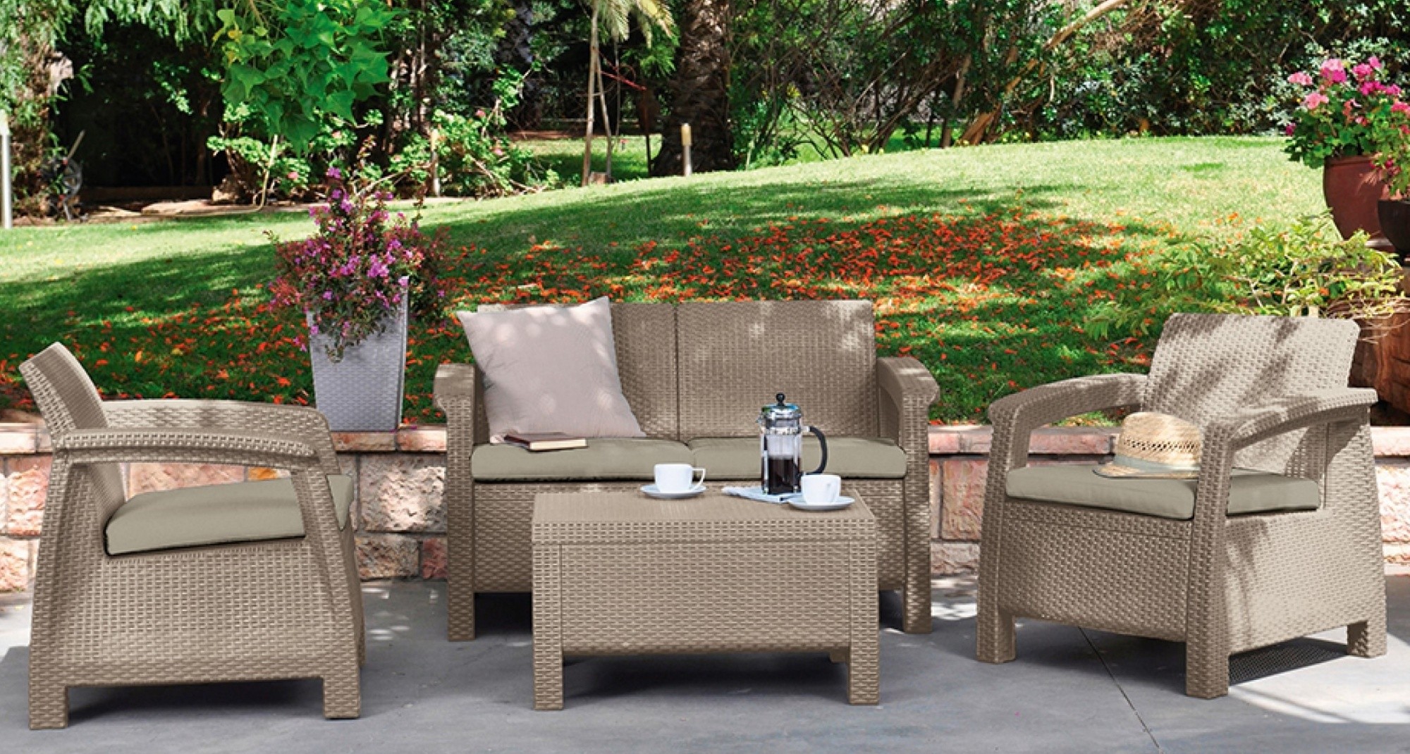 Набор садовой мебели Keter Corfu Set Cappuccino/Sand (227640)