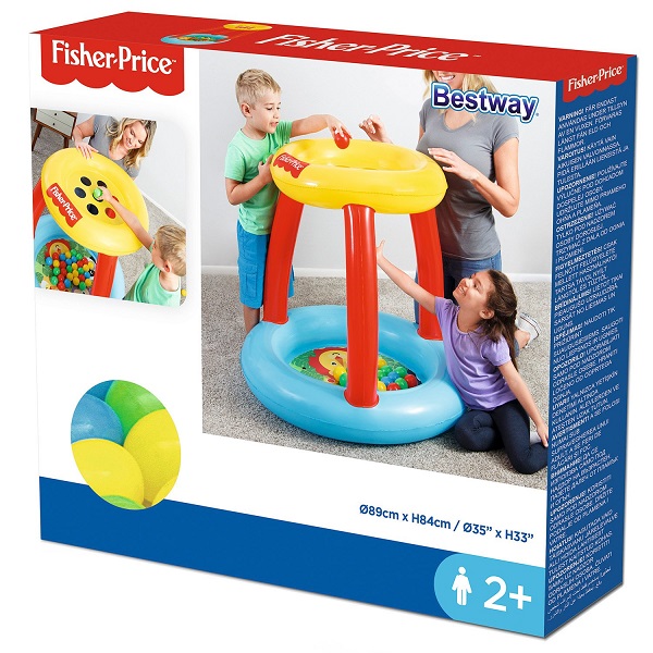 Bestway Игровой центр 89x89x84см ЗВЕРЮШКИ Fisher Price с мячами (15шт), 2+