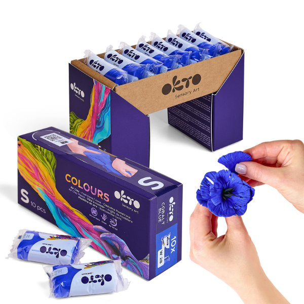 Воздушный голубой пластилин Air Clay OKTO Colours, 10 шт. х 6 г, размер S