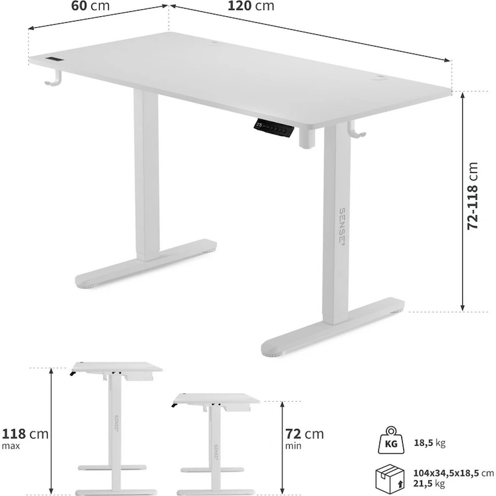 Письменный стол Sense7 Nojo 120x60 White