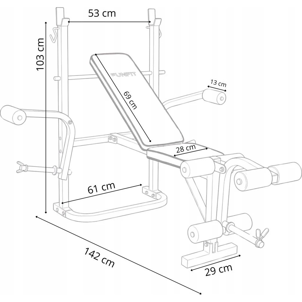 Скамья для силовых упражнений FunFit 4808