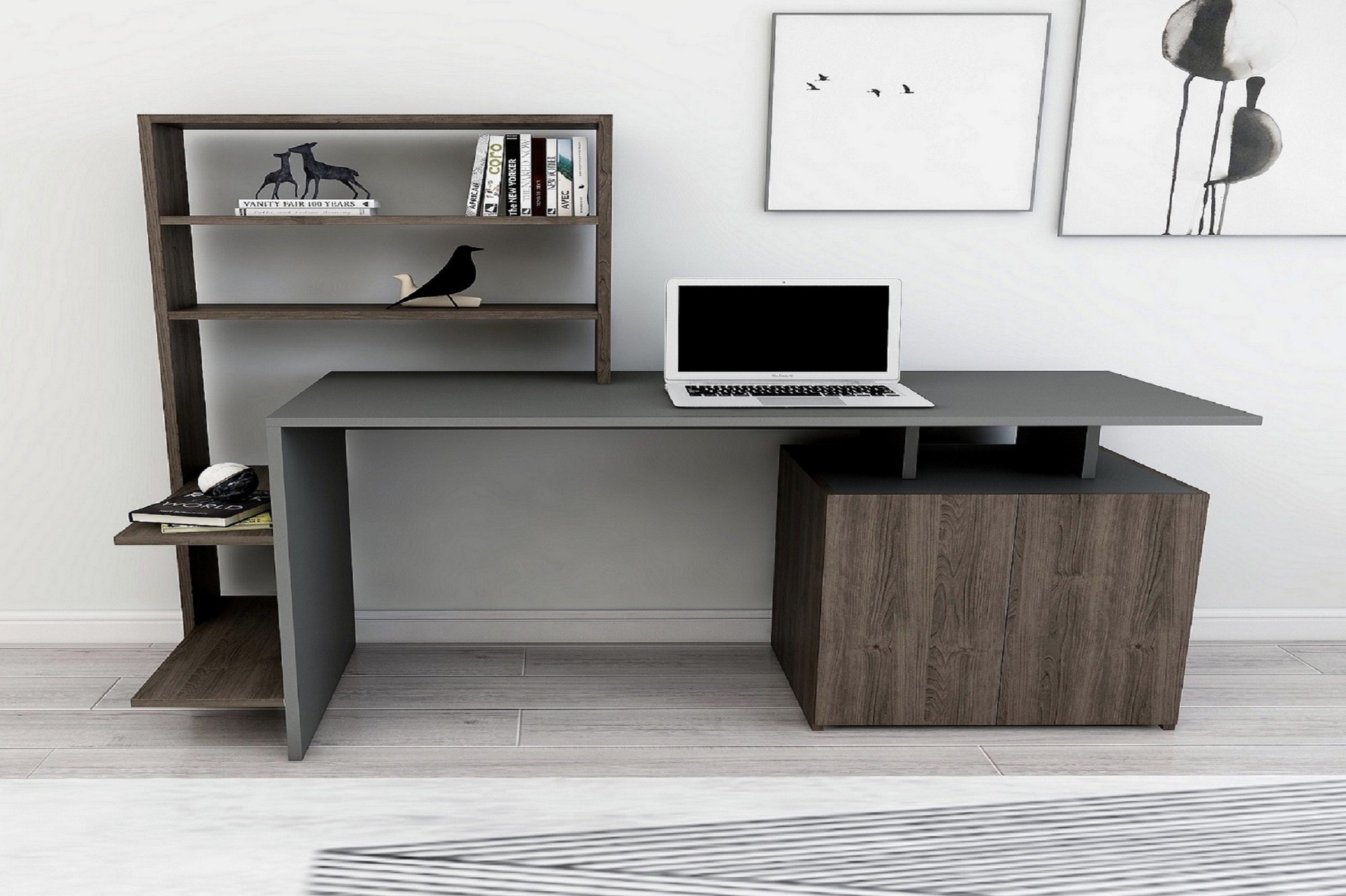 Письменный стол Hanah Home Melis Walnut Anthracite