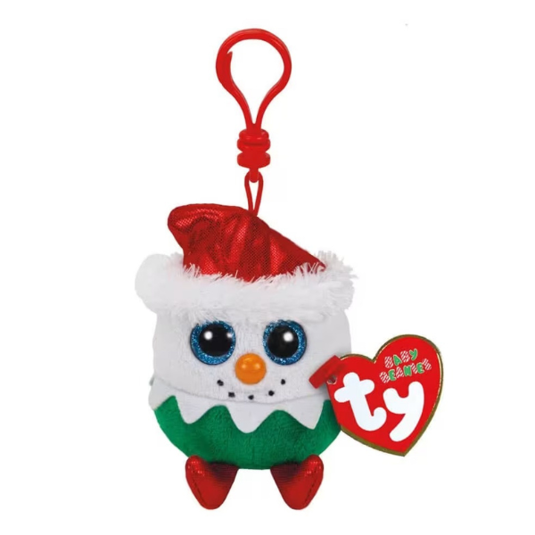 Брелочек — Снеговик Eggnog 8,5 см (Beanie boos clip)