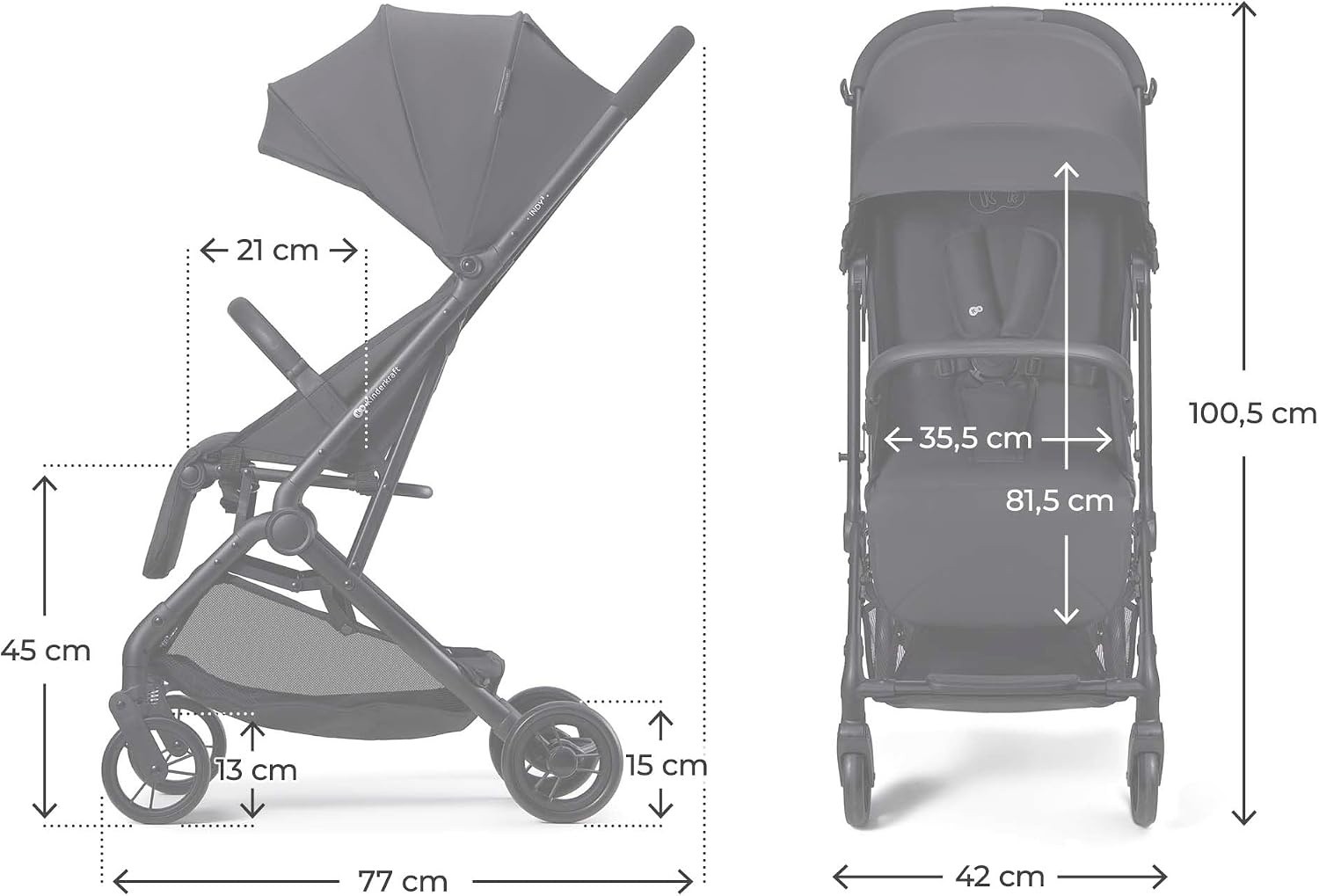 Коляска Kinderkraft Indy 3 Black (KSINDY03BLK0000)