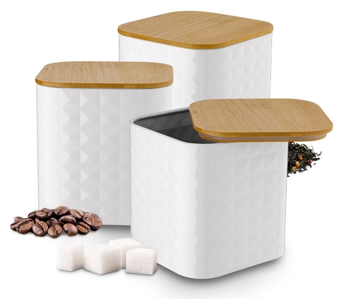 Емкости для хранения Tadar Geometric White 3pcs
