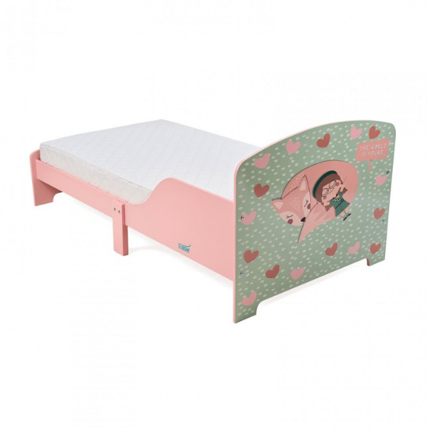 Кровать Junior с боковыми защитами Pink Forest, U-Grow