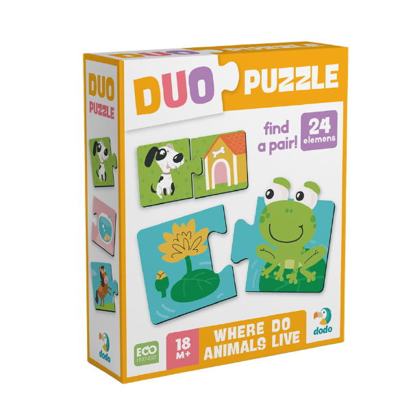 Пазл DUO «Животные и их домики», 24 элем.