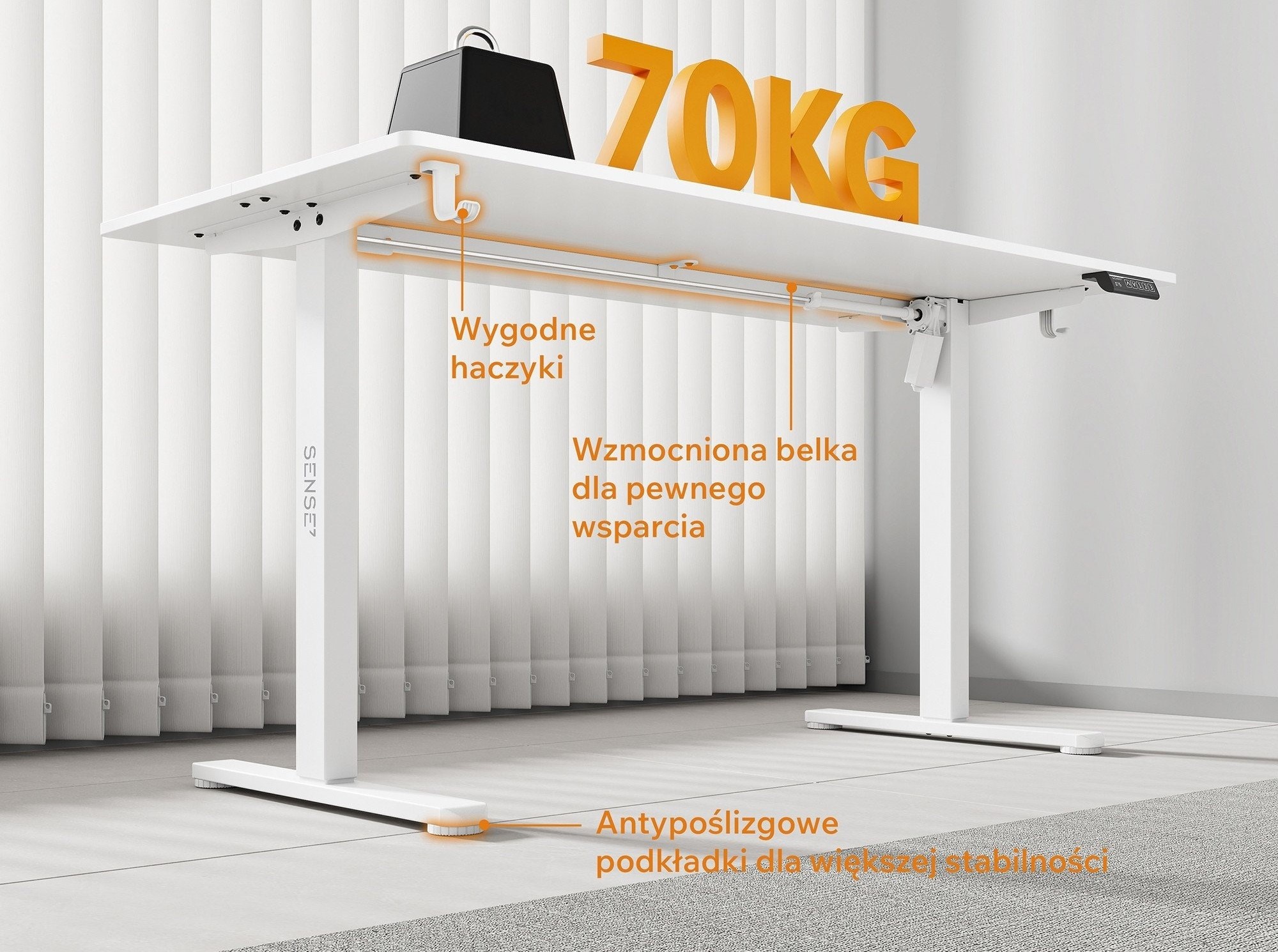 Письменный стол Sense7 Nojo Light 140x70 White