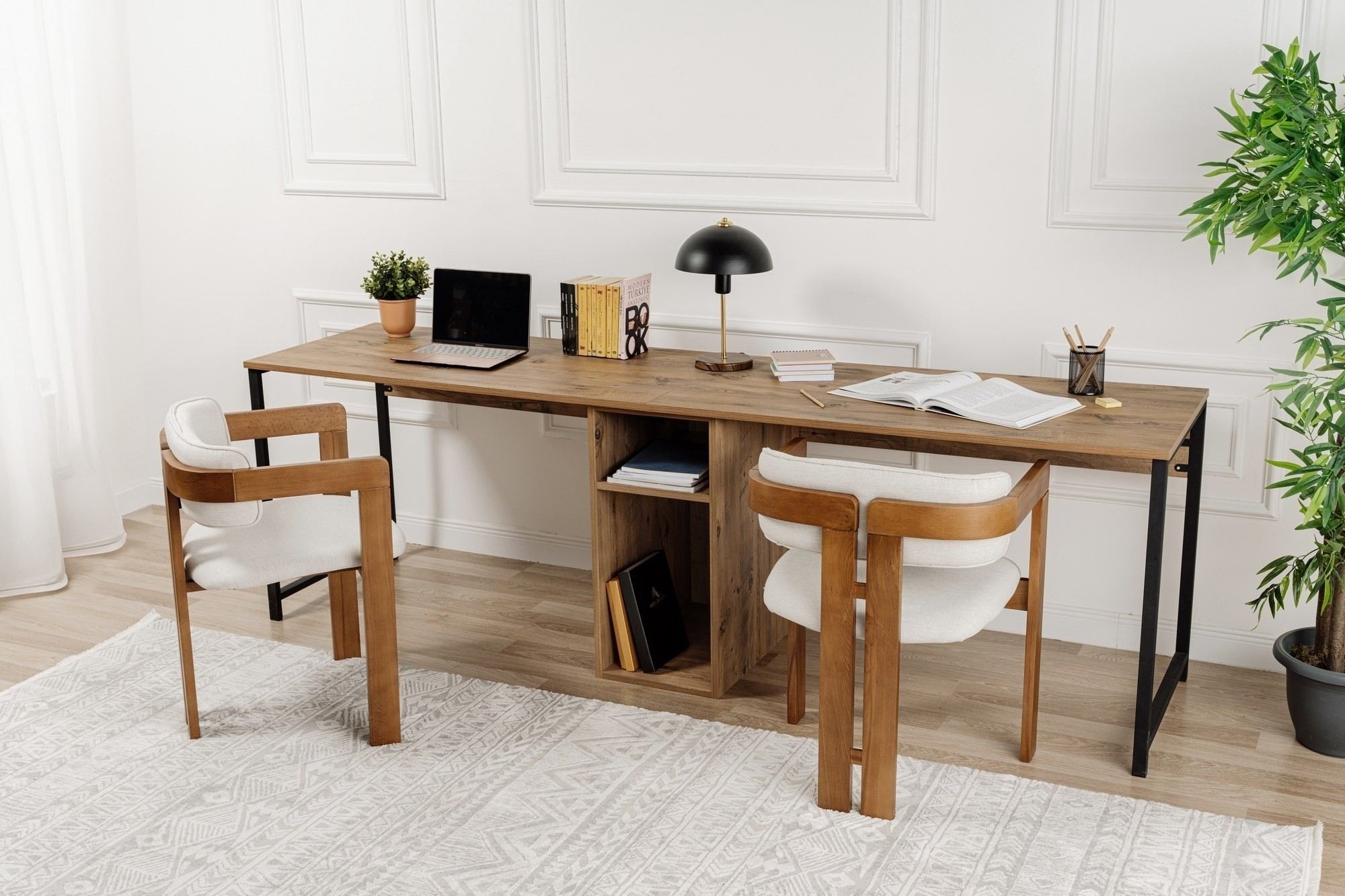 Письменный стол Hanah Home Twin Atlantic Pine Black