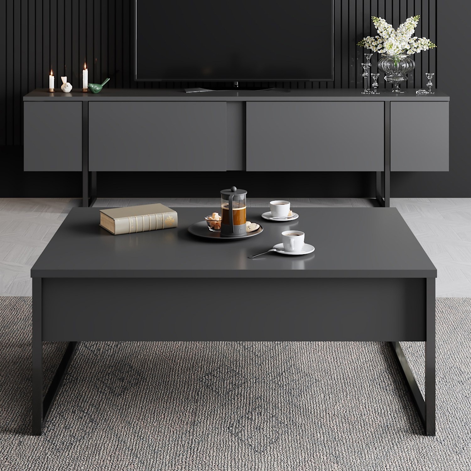 Журнальный столик Hanah Home Luxe Anthracite Black