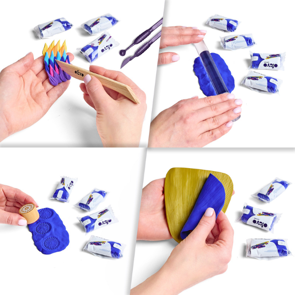 Воздушный синий пластилин Air Clay OKTO Colours, 10 шт. х 6 г, размер S