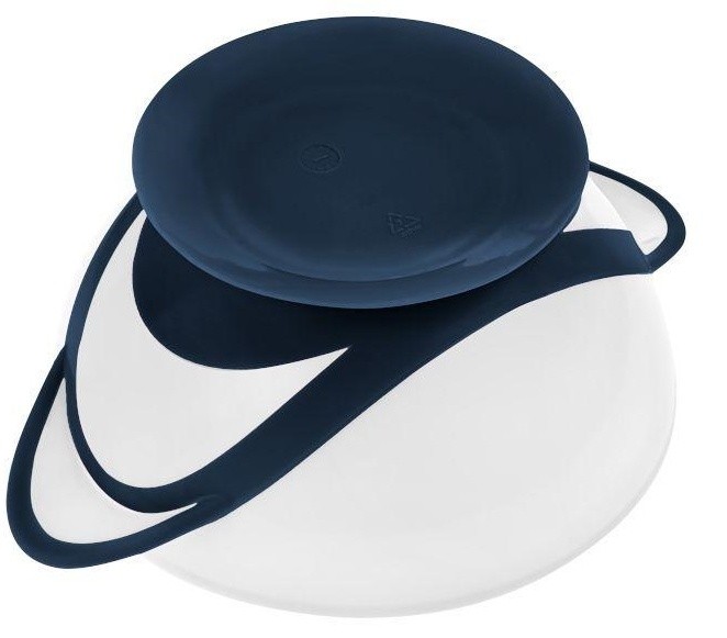 Набор мисочка с ложкой и крышкой Akuku A0503 White/Blue