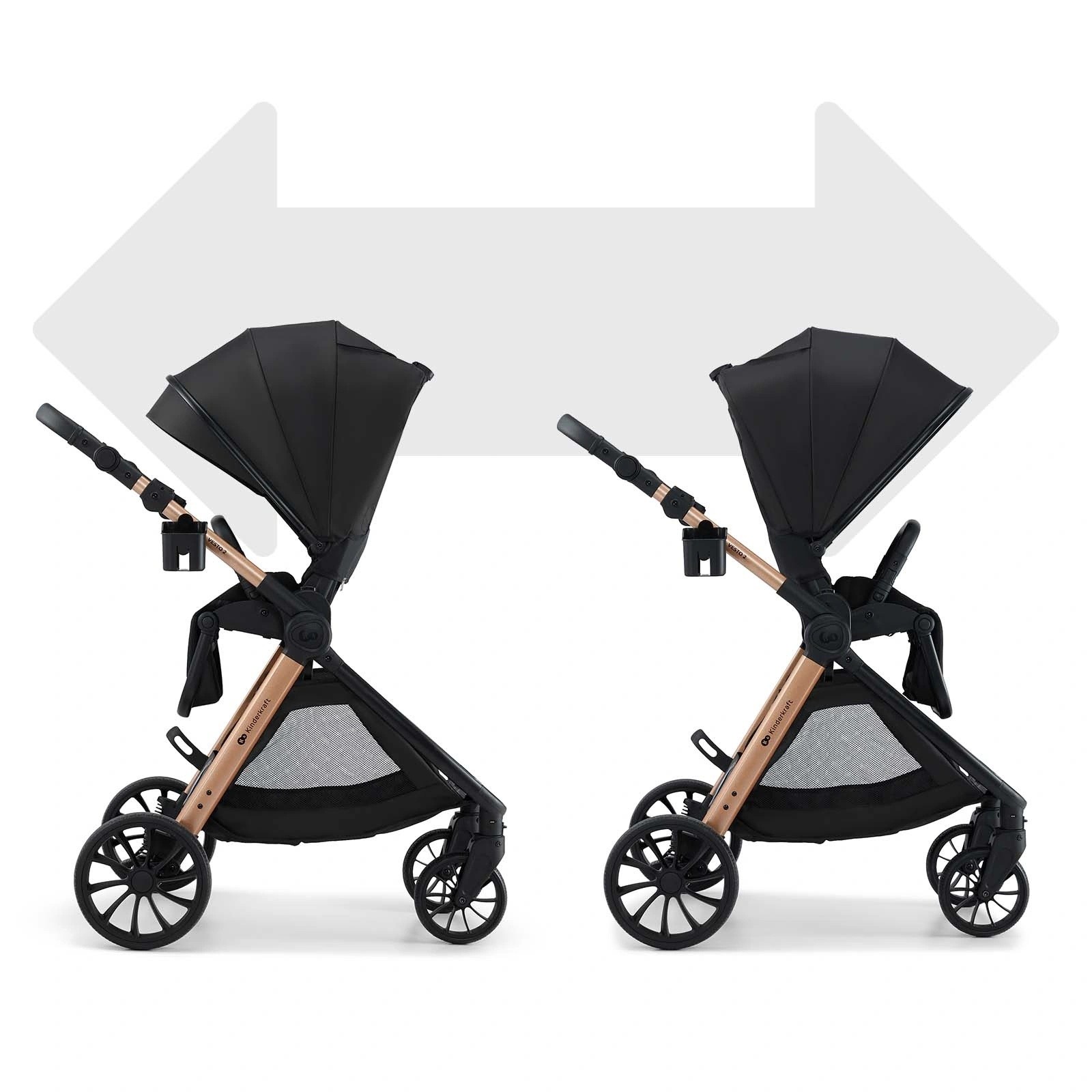 Коляска Kinderkraft 2in1 Vesto 2 Black (KSVEST02BLK2000)