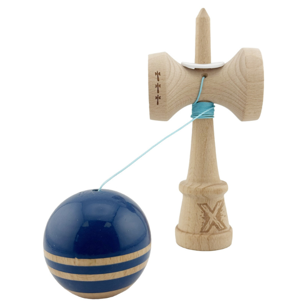 «Kendama Flippy X Original Rainbow», профессиональная, металлический подшипник, веревка 62/65 см, сверхлипкая, большие чашки, King Size 7 х 6 х 18 см, сине-коричневая
