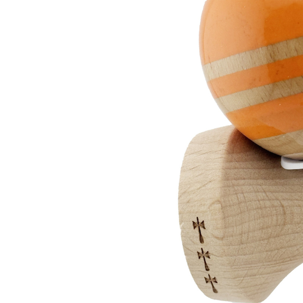 «Kendama Flippy X Original Rainbow», профессиональная, металлический подшипник, веревка 62/65 см, сверхлипкая, большие чашки, King Size 7 х 6 х 18 см, оранжево-коричневая