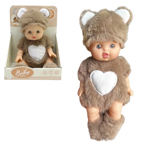 #01 Пупс в костюме мишки, 22 см