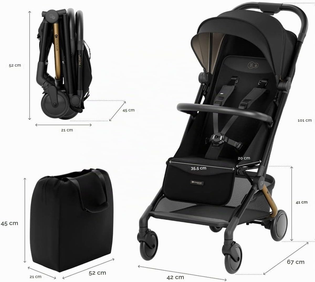 Коляска Kinderkraft Pilot 2 Black (KSPILO02BLK0000)