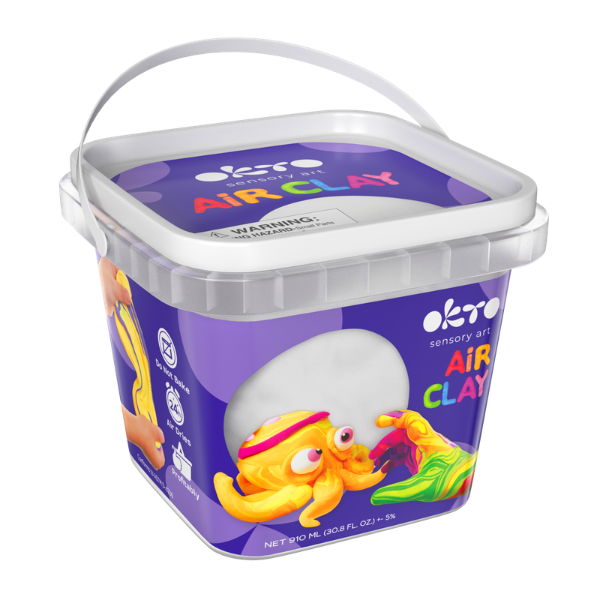 Воздушный пластилин Air Clay OKTO белого цвета, 270 г