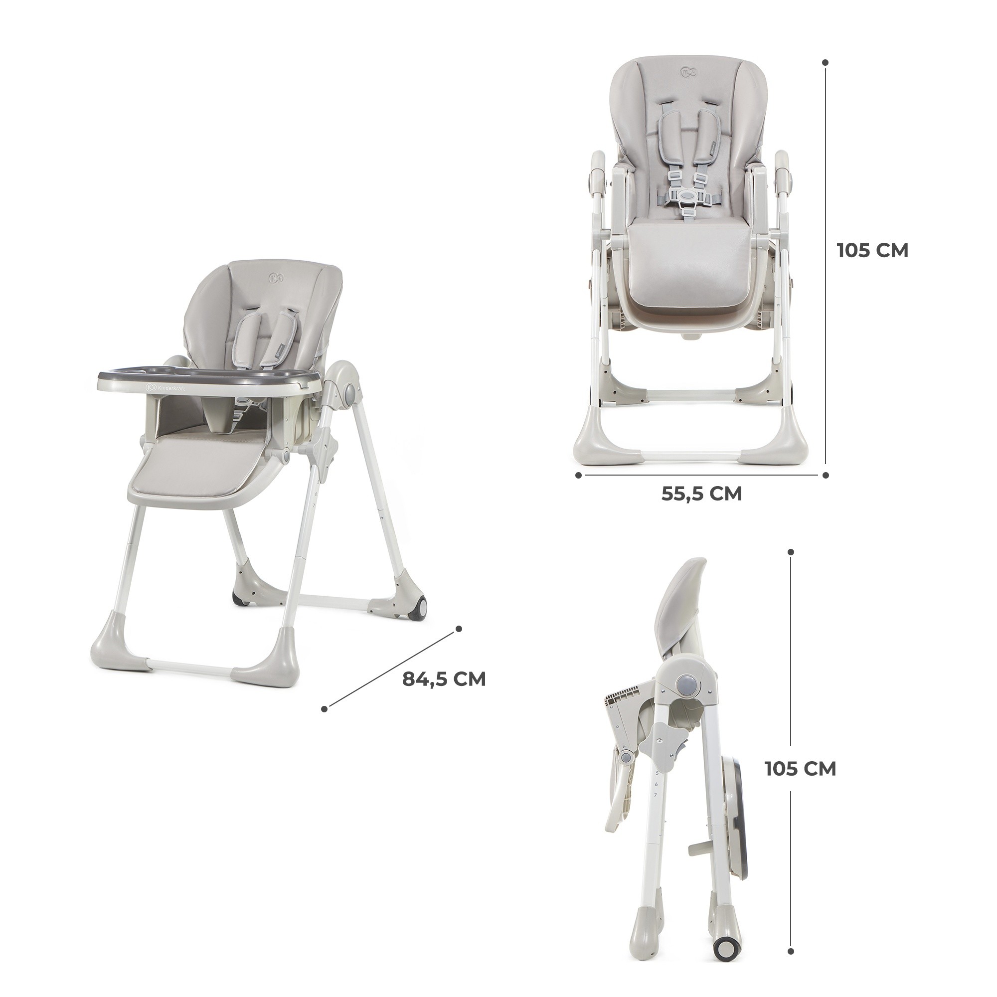 Стульчик для кормления Kinderkraft Yummy Gray (KKKYUMMGRY0000)