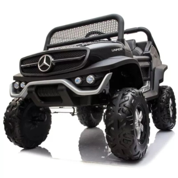 Машина Mercedes-Benz Unimog, Аккумулятор 12V14Ah, 4 мотора 60W, EVA колеса, кожаные сидения