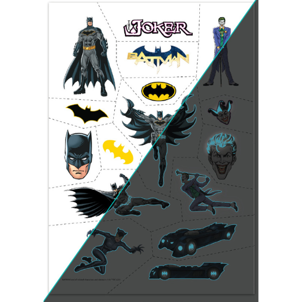 Набор детских временных татуировок «Batman: Герои Готем Сити», светятся в темноте