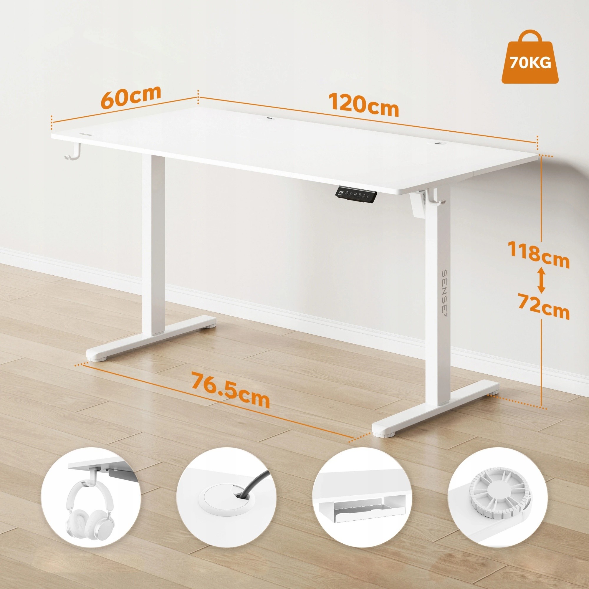 Письменный стол Sense7 Nojo 120x60 White