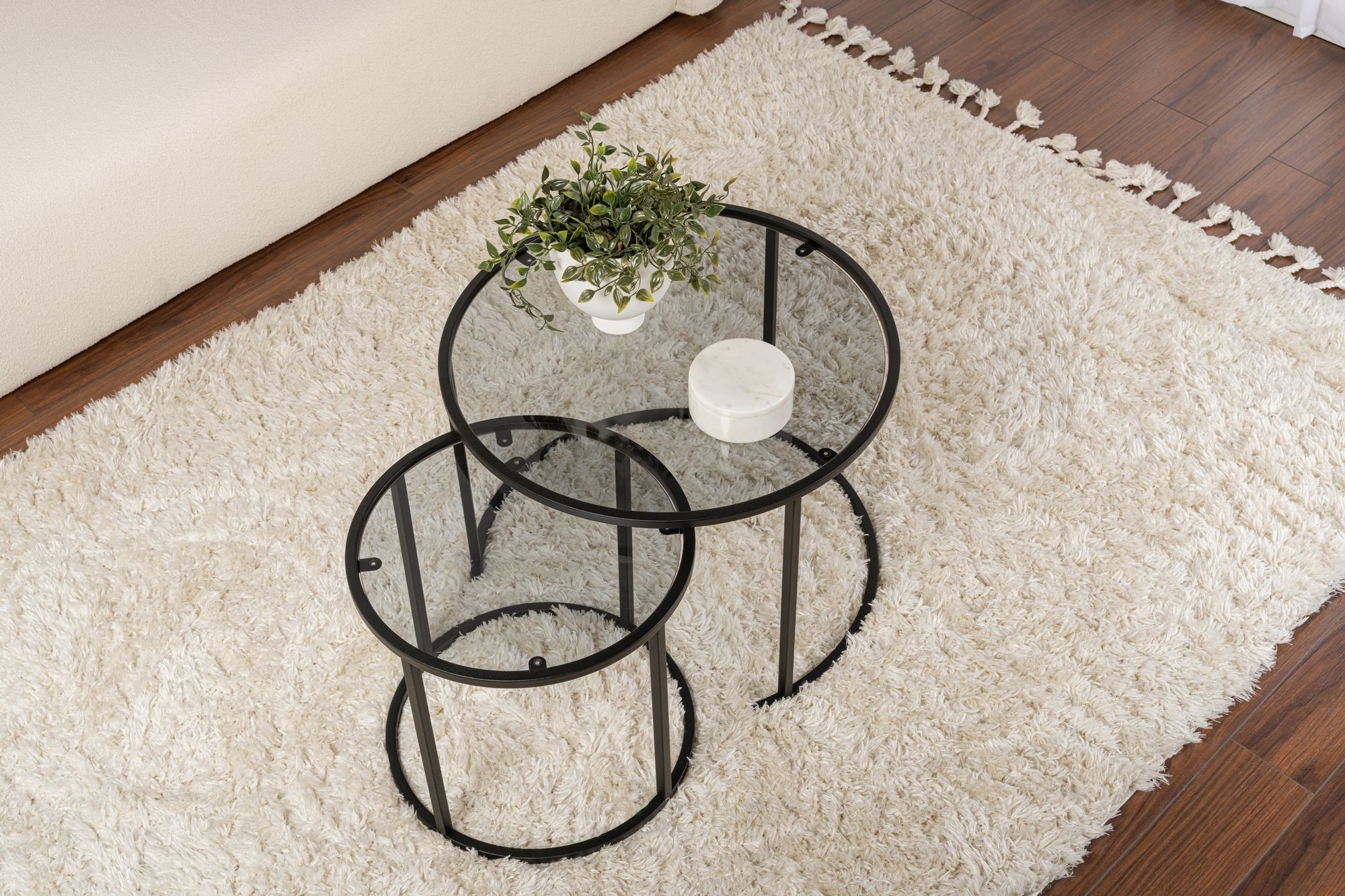 Набор журнальных столиков Hanah Home Aurum 60 42 Black/Grey